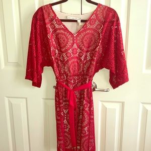 Chelsea & Violet red lace dress. NEW!